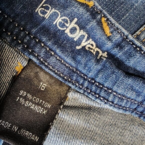 LANE BRYANT Solid Blue Denim Cut Off Shorts with Pockets Womens Plus Size 16 - Picture 2 of 4